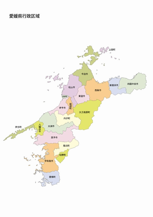 愛媛県市町村地図