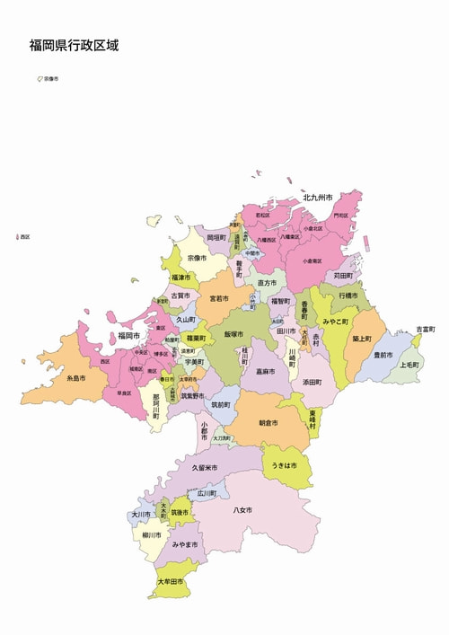 福岡県市町村地図